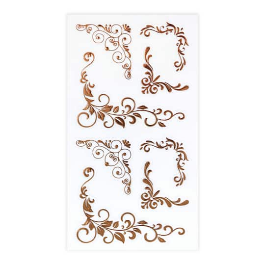 12 Pack: Rose Gold Corner Stickers by Recollections™